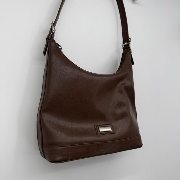 Nine West Brown Faux Leather Shoulder Bag Y2k Style Classic - Picture 3 of 13
